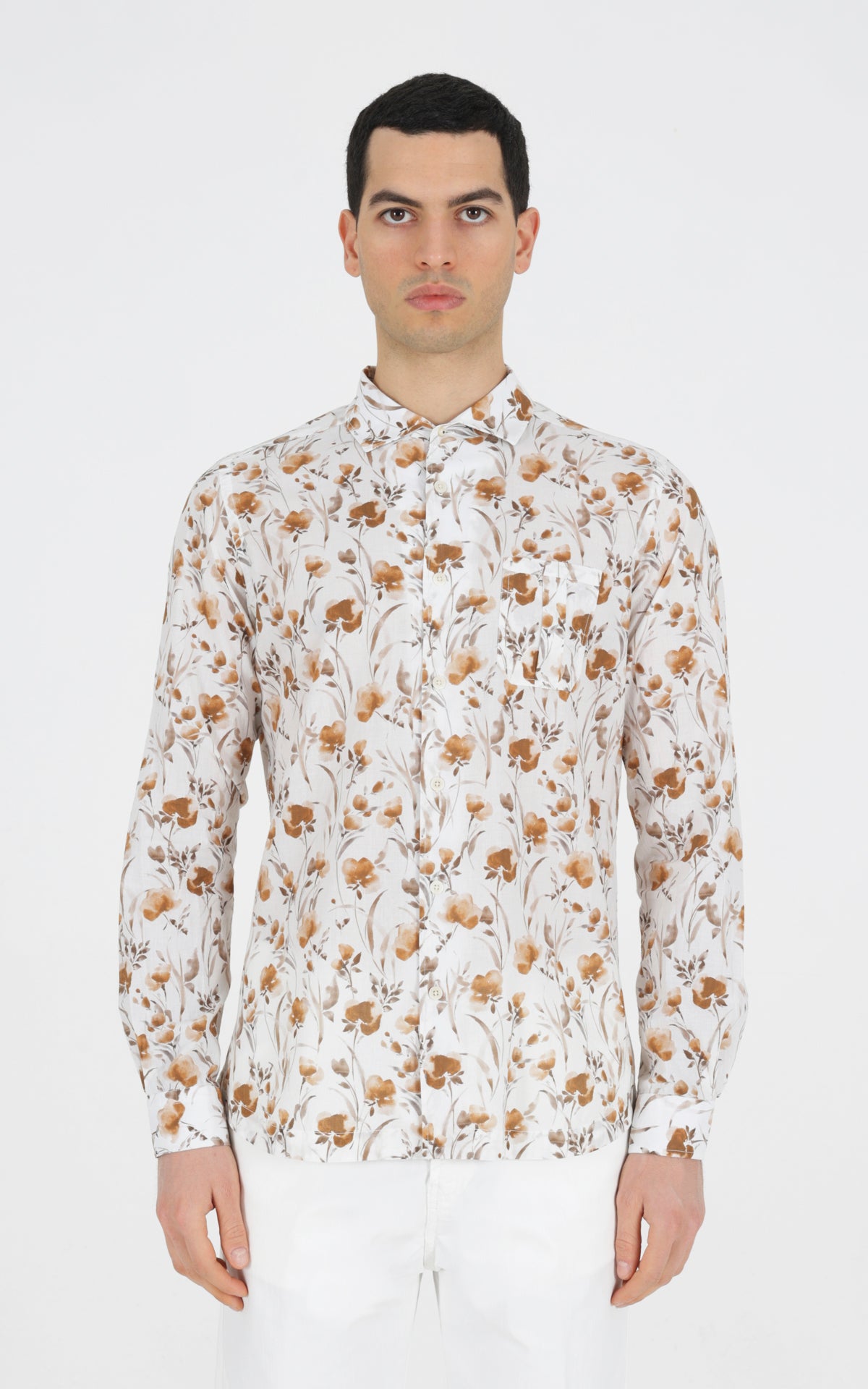 Outfit Italy Camicia francese con taschino in cotone stampato