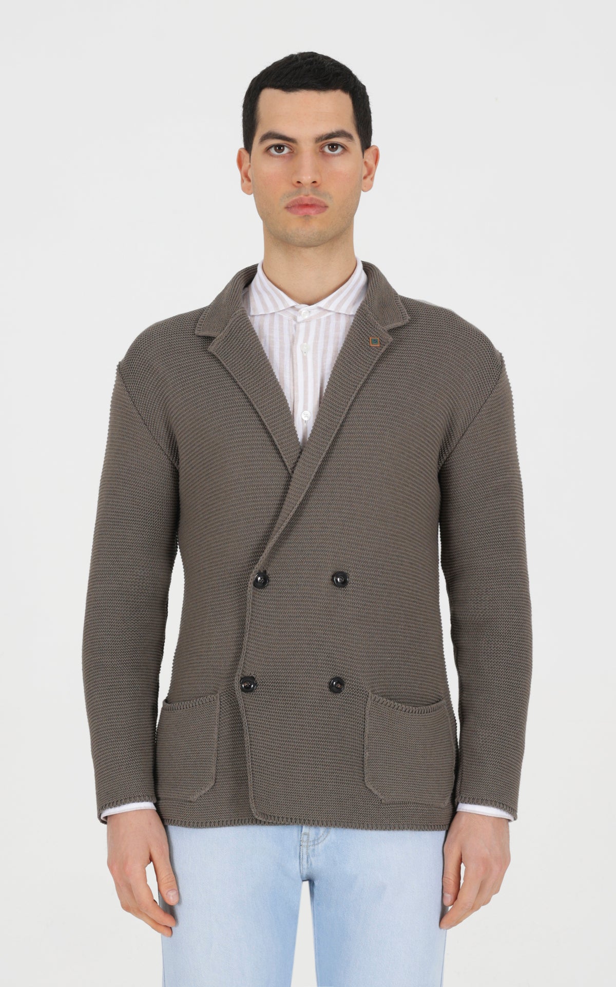 Outfit Italy Giacca a maglia doppiopetto in cotone