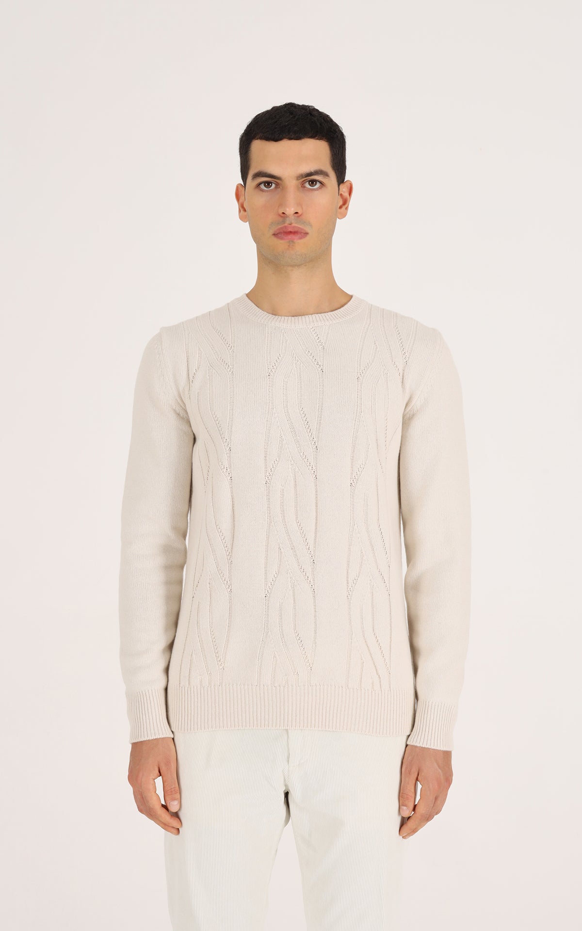 Maglia girocollo misto cashmere