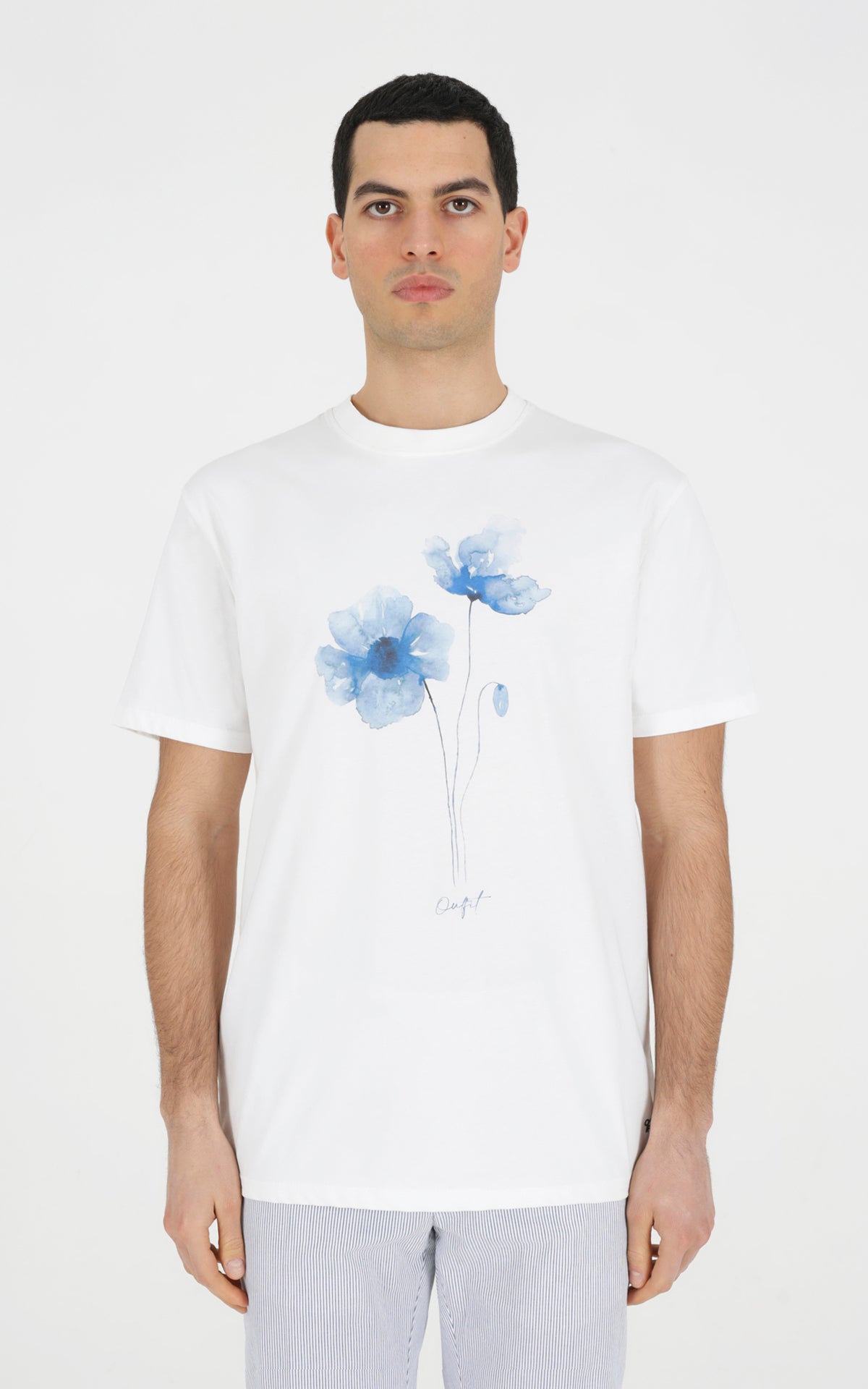 T-Shirt in cotone stampata flower